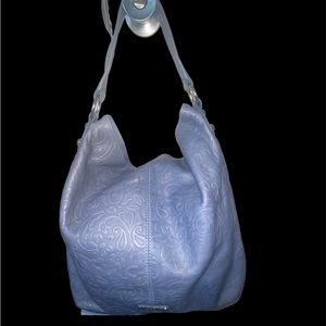 Cynthia Rowley Blue Embossed Leather Purse